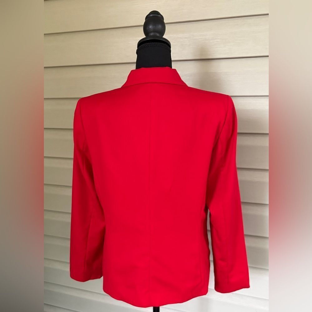 Vintage PENDLETON 100% virgin wool red blazer lined jacket gold buttons sz 10P - Picture 4 of 12